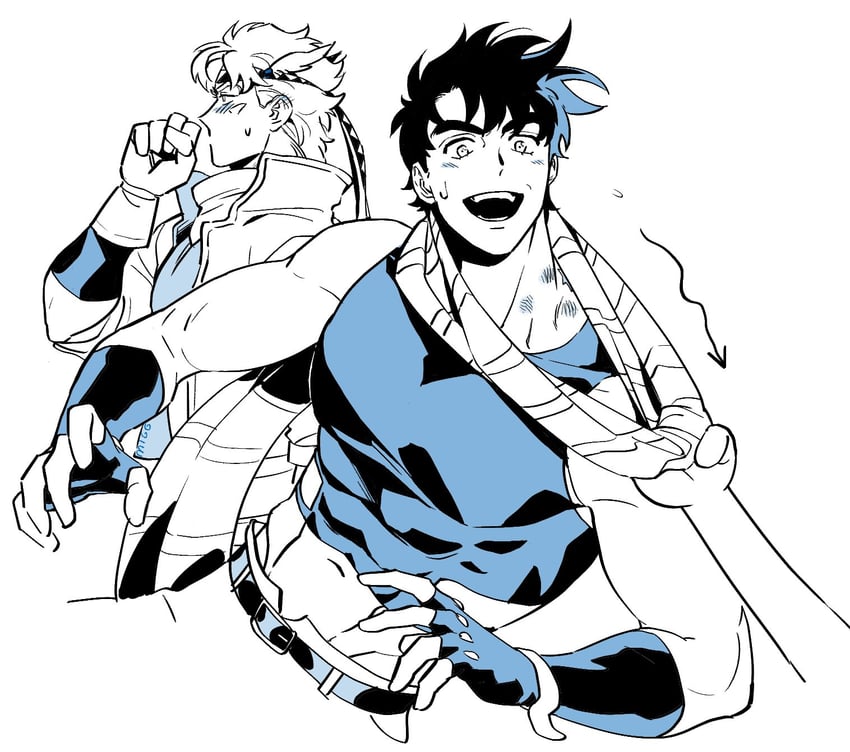 joseph joestar and caesar anthonio zeppeli (jojo no kimyou na bouken and 1 more) drawn by hakmonss