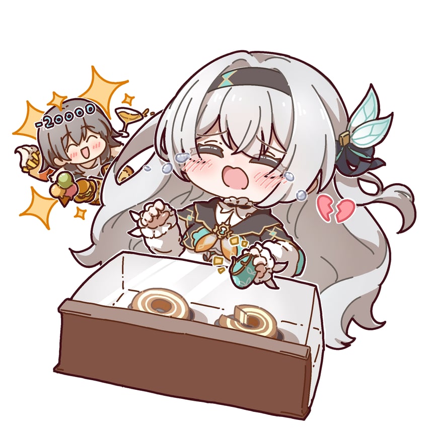 trailblazer, firefly, and stelle (honkai and 1 more) drawn by nijiiro_diary