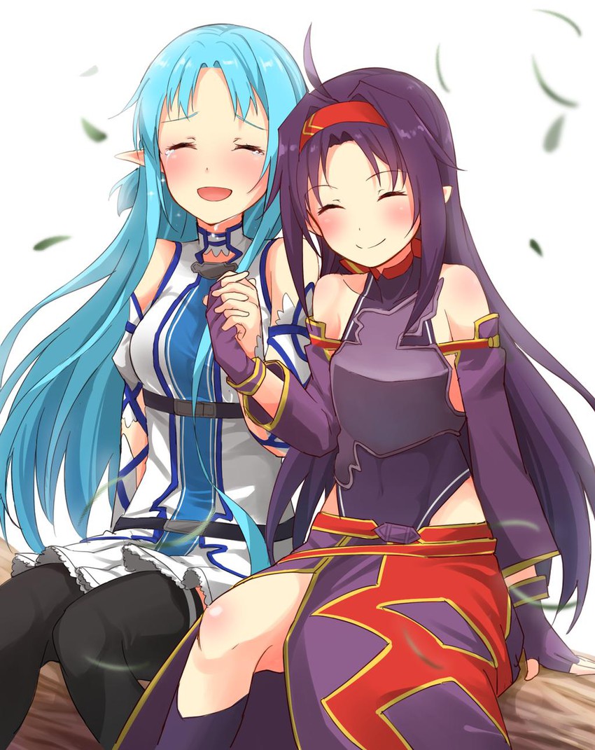 asuna and yuuki (sword art online) drawn by max_melon