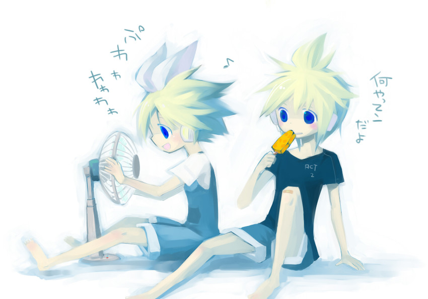kagamine rin and kagamine len (vocaloid) drawn by akisame_kou