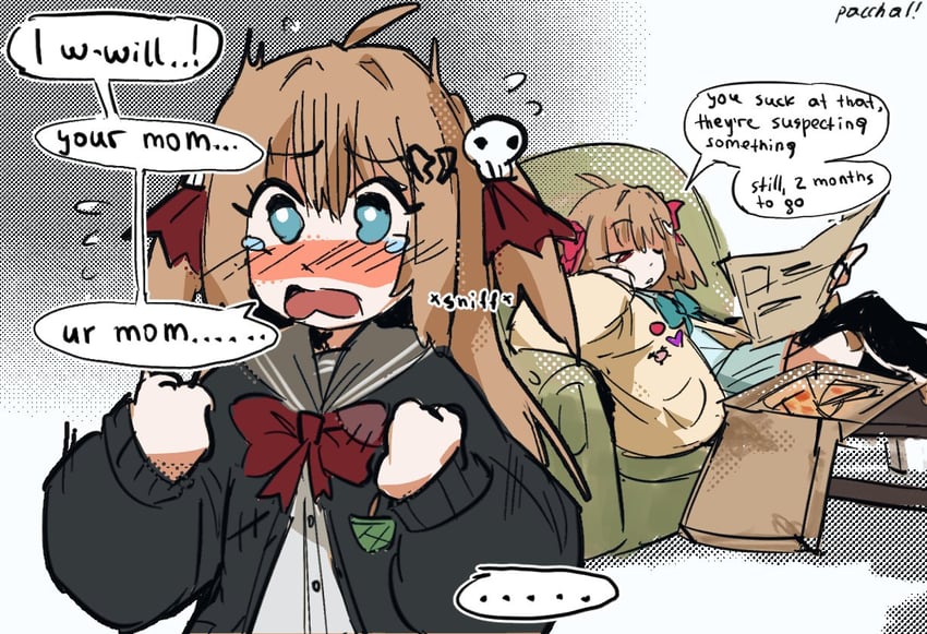 neuro-sama and evil neuro-sama (vedal ai) drawn by pasharuu