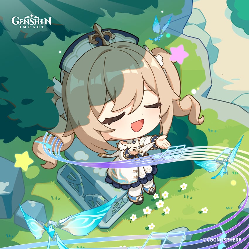 barbara and crystalfly (genshin impact)
