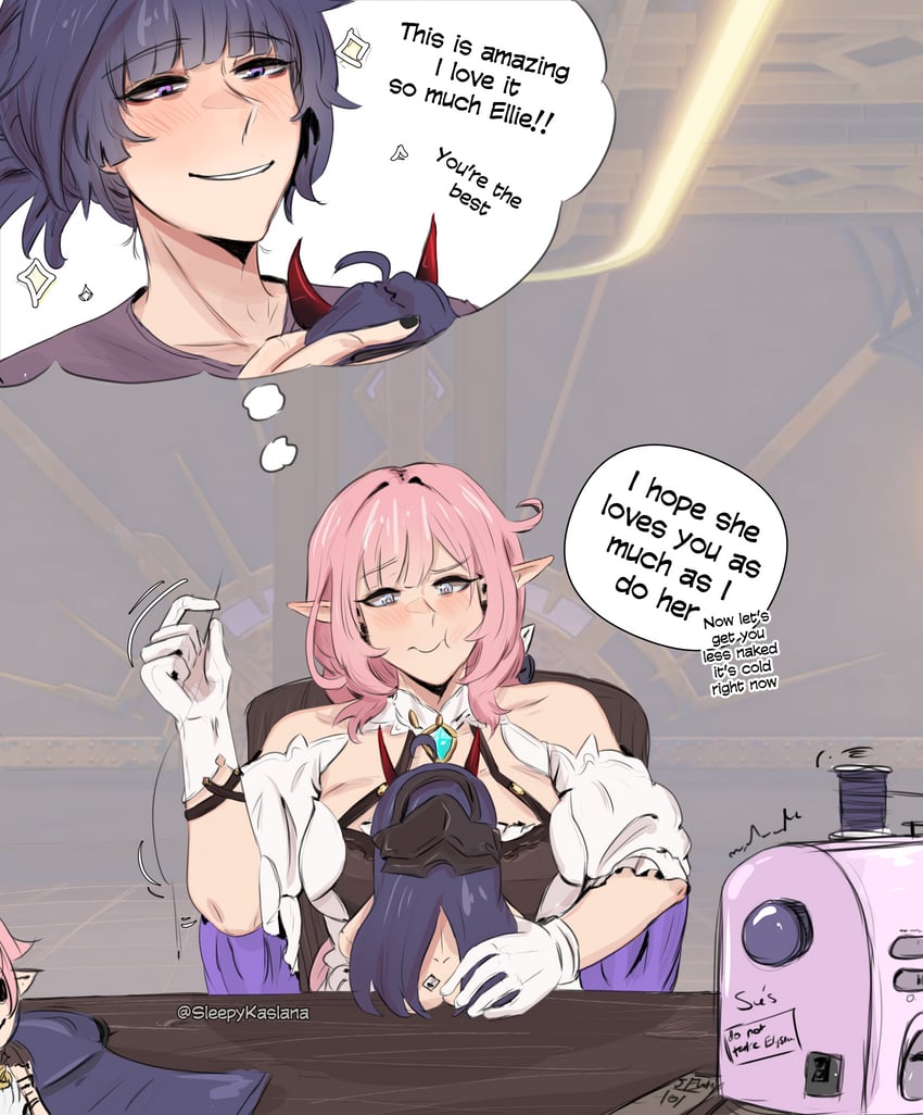 elysia and raiden mei (honkai and 1 more) drawn by sleepy_kaslana