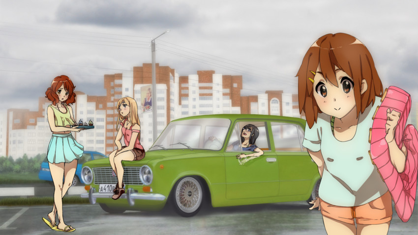 hirasawa yui, kotobuki tsumugi, oumae kumiko, tanaka asuka, and kotobuki minako (k-on! and 1 more) drawn by akomilfo