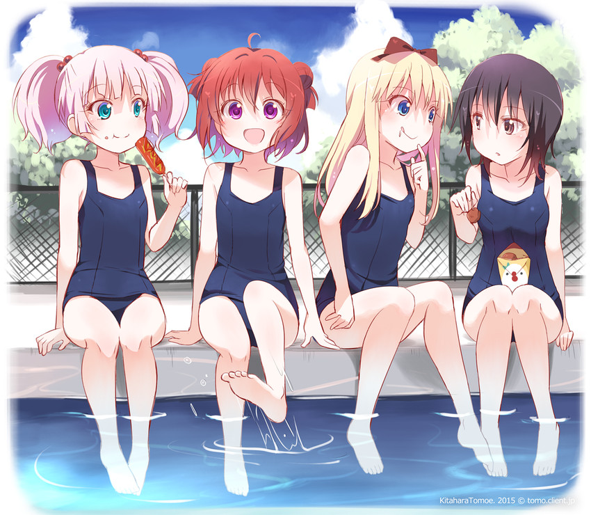 toshinou kyouko, akaza akari, funami yui, and yoshikawa chinatsu (yuruyuri) drawn by kitahara_tomoe_(kitahara_koubou)