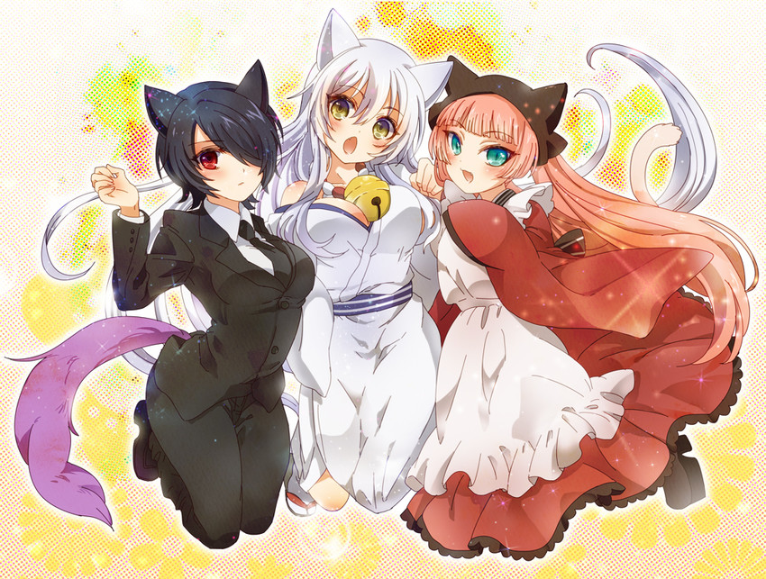 kokkuri-san, inugami, and tama (gugure! kokkuri-san) drawn by sudden4-orz