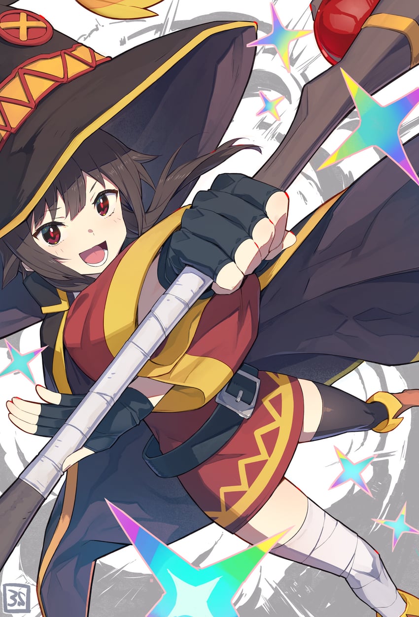 megumin (kono subarashii sekai ni shukufuku wo!) drawn by 3s_(tarariko)