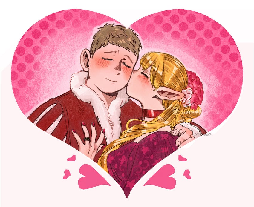 marcille donato and laios touden (dungeon meshi) drawn by aatom87