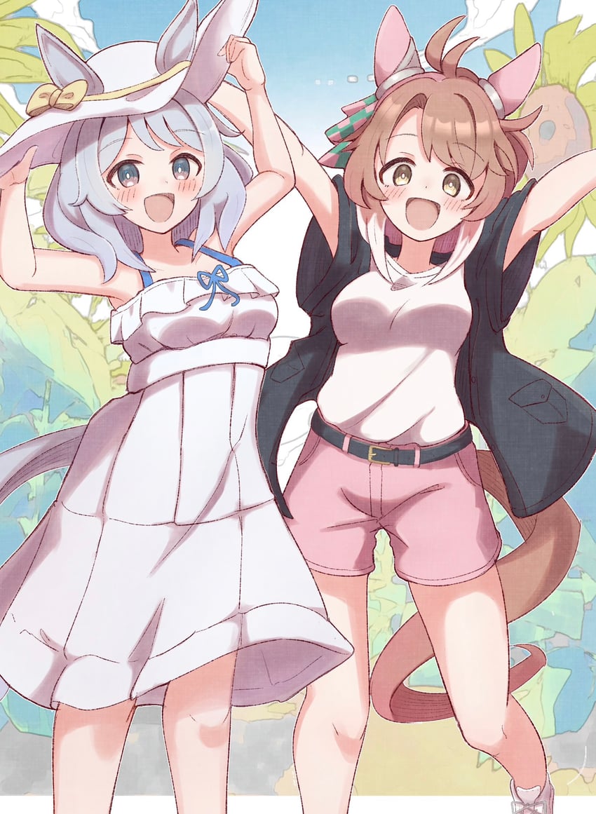 dantsu flame and hishi miracle (umamusume) drawn by sunanuko_(ramuneko)