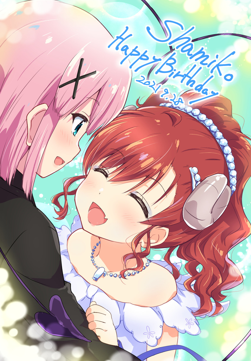 yoshida yuuko, chiyoda momo, and lilith (machikado mazoku) drawn by mukaibi_aoi