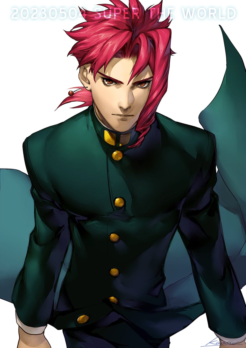 kakyoin noriaki (jojo no kimyou na bouken and 1 more) drawn by kotatsu_(g-rough)
