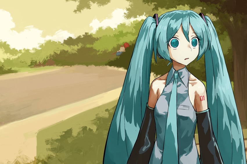 hatsune miku and power (vocaloid and 1 more) drawn by haraya_manawari