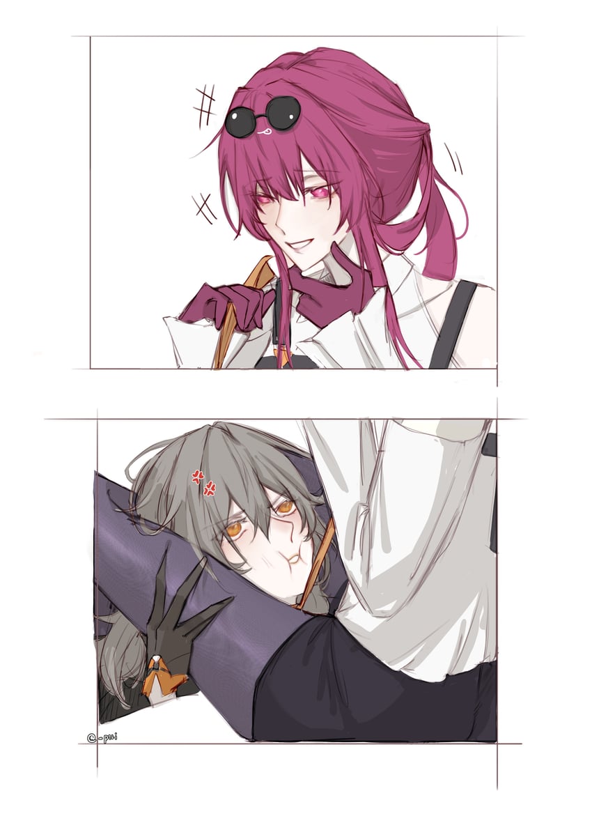 trailblazer, stelle, and kafka (honkai and 1 more) drawn by pari