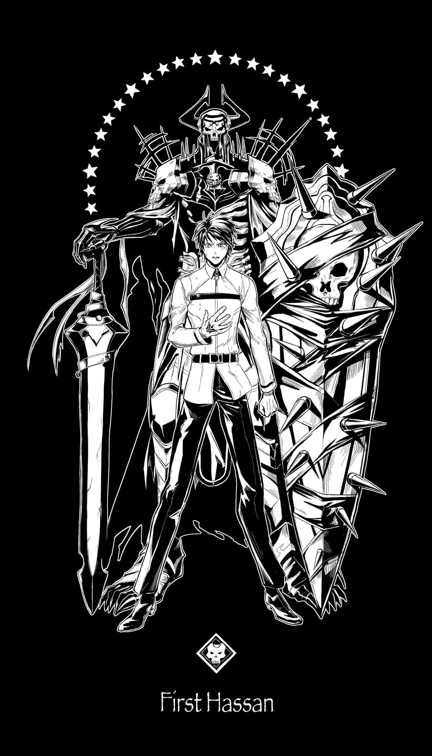 fujimaru ritsuka and king hassan (fate and 1 more) drawn by mizuna237