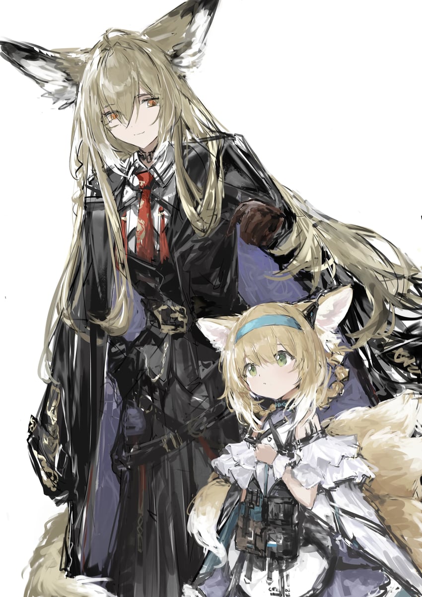 suzuran and vulpisfoglia (arknights) drawn by laoshi_wo_hao_e