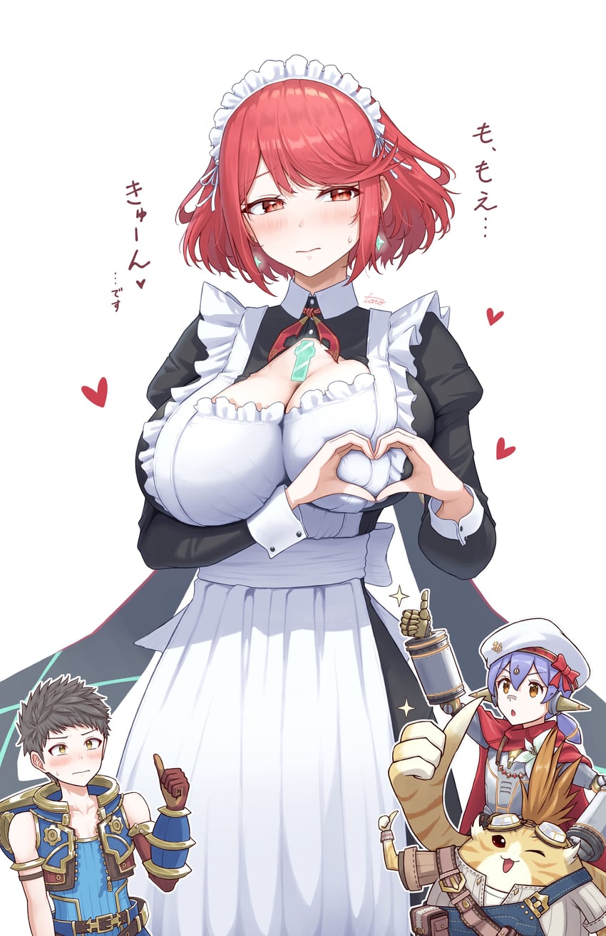 pyra and rex (xenoblade chronicles and 1 more) drawn by taro_(peach_taro51)