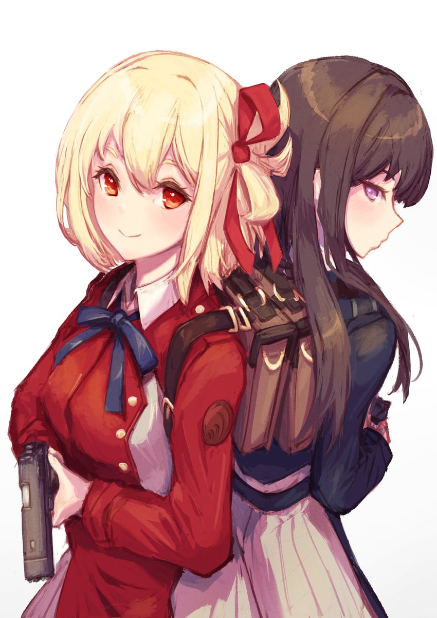 nishikigi chisato and inoue takina (lycoris recoil) drawn by stella_(stella)