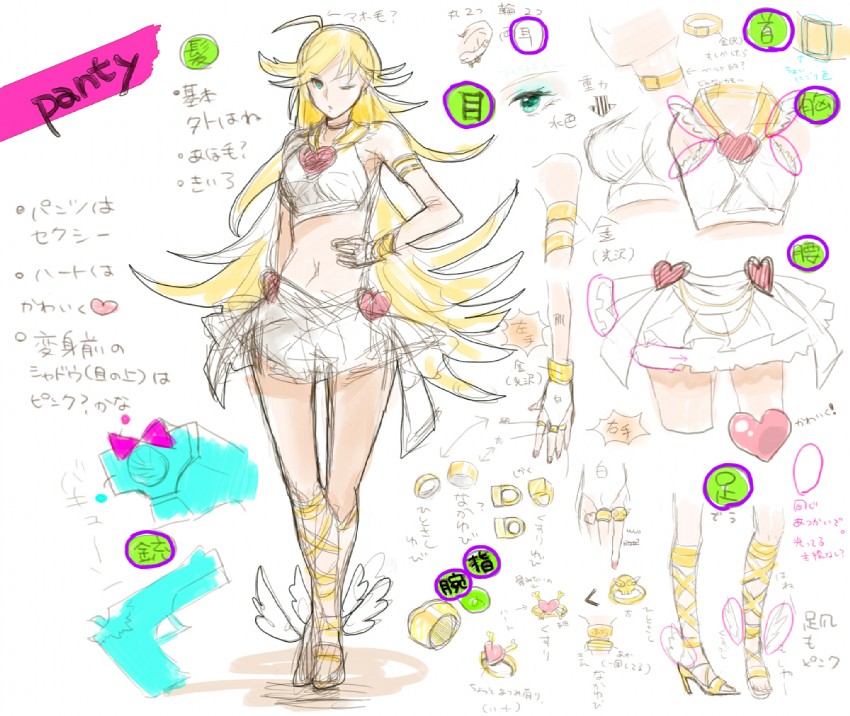 panty (panty & stocking with garterbelt) drawn by wokara