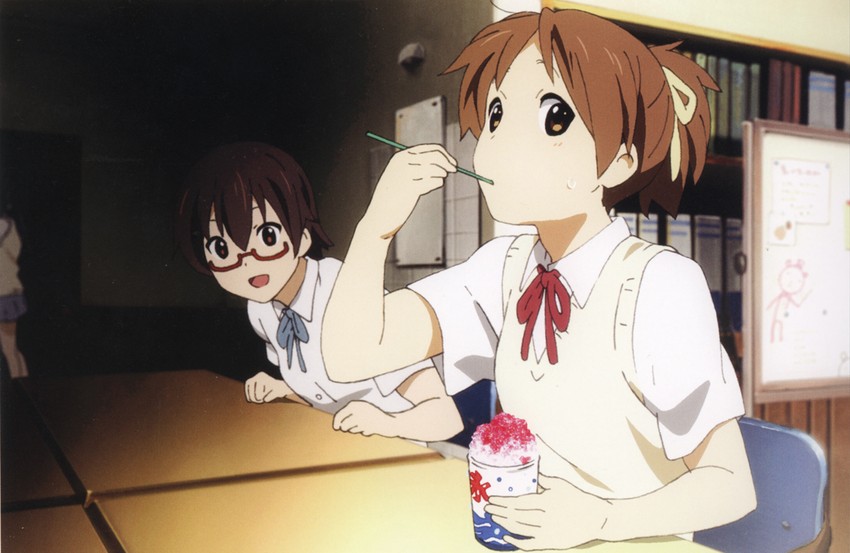 hirasawa ui and manabe nodoka (k-on!) drawn by kawanami_eisaku