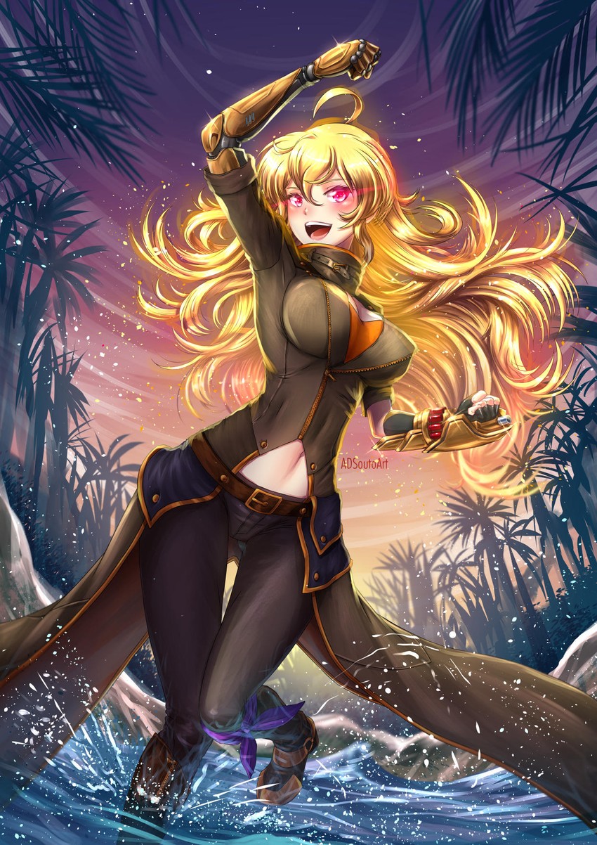 yang xiao long (rwby) drawn by adsouto