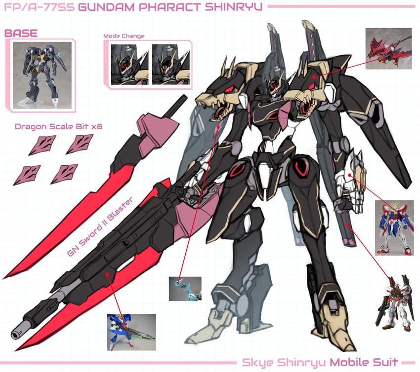 god gundam, 00 gundam, gundam epyon, gundam pharact, gundam astray red frame, and 1 more (gundam and 8 more) drawn by pinguinkotak