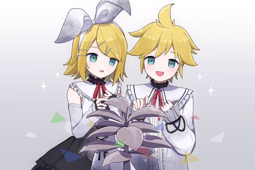 kagamine rin, kagamine len, 25-ji rin, and 25-ji len (vocaloid and 1 more) drawn by hatoba_(hatoba_yado)