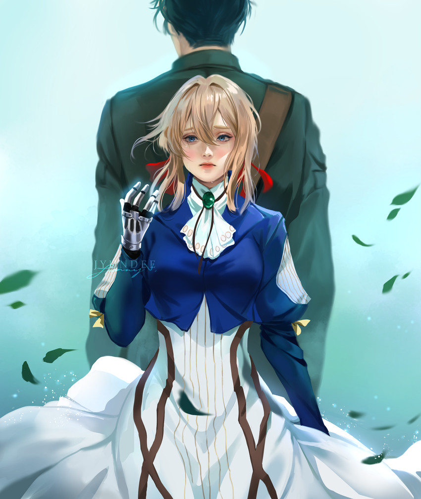 violet evergarden and gilbert bougainvillea (violet evergarden) drawn by jyundee