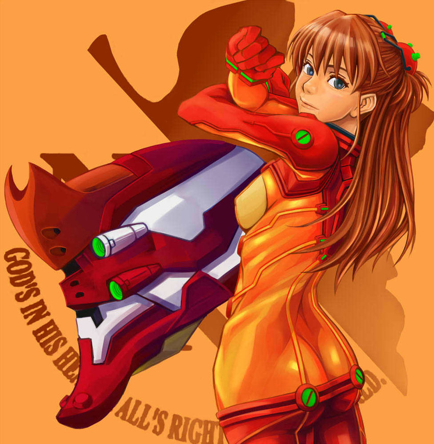 souryuu asuka langley and eva 02 (neon genesis evangelion and 2 more) drawn by ajks