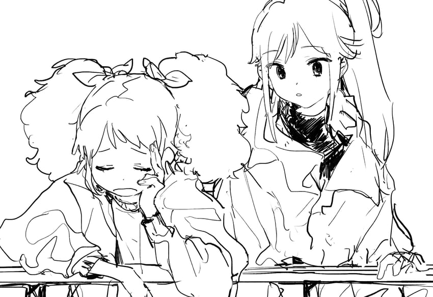 saegusa kii and otoshiro seira (aikatsu!) drawn by suiso_(owp)