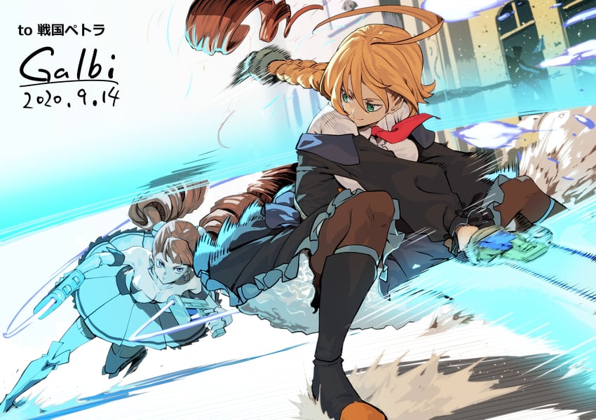 es and petra johanna lagerkvist (blazblue and 2 more) drawn by galbi_(iouytuuyio)