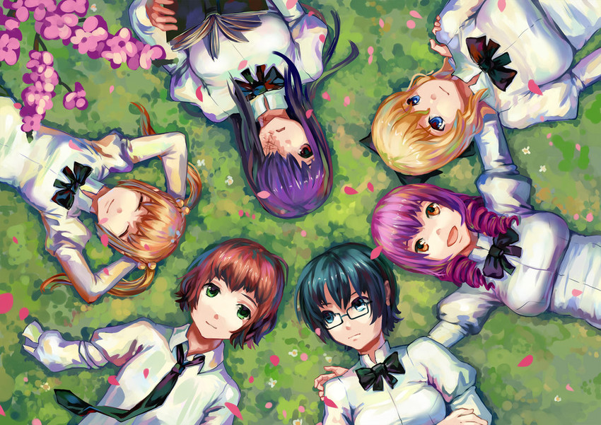 ikezawa hanako, satou lilly, tezuka rin, ibarazaki emi, hakamichi shizune, and 1 more (katawa shoujo) drawn by naoki_yukira