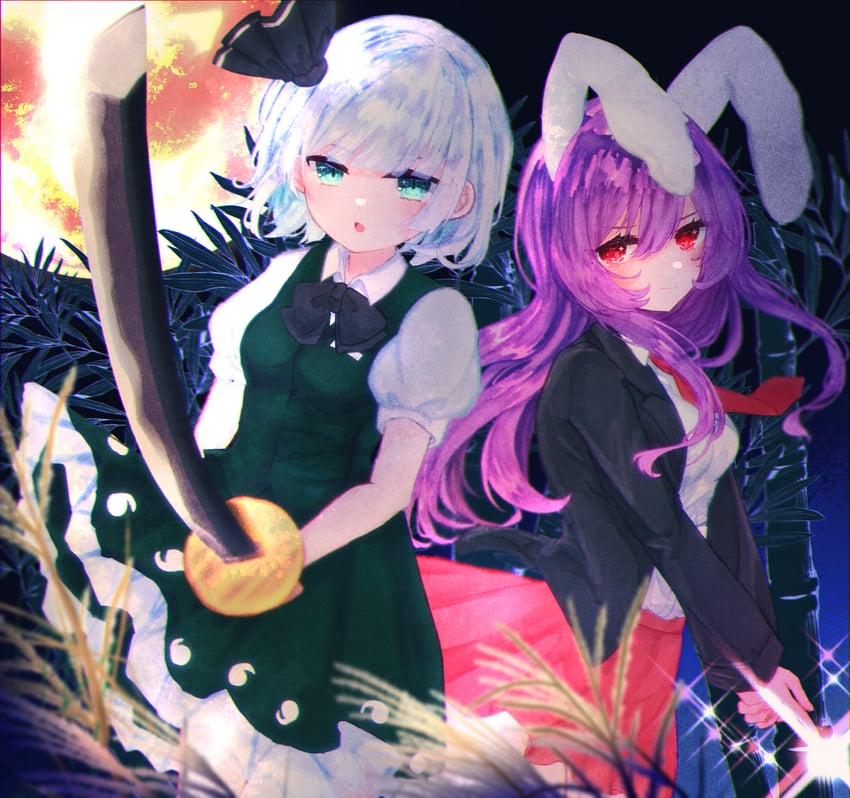 konpaku youmu and reisen udongein inaba (touhou) drawn by gyokuro_(maposo140203)