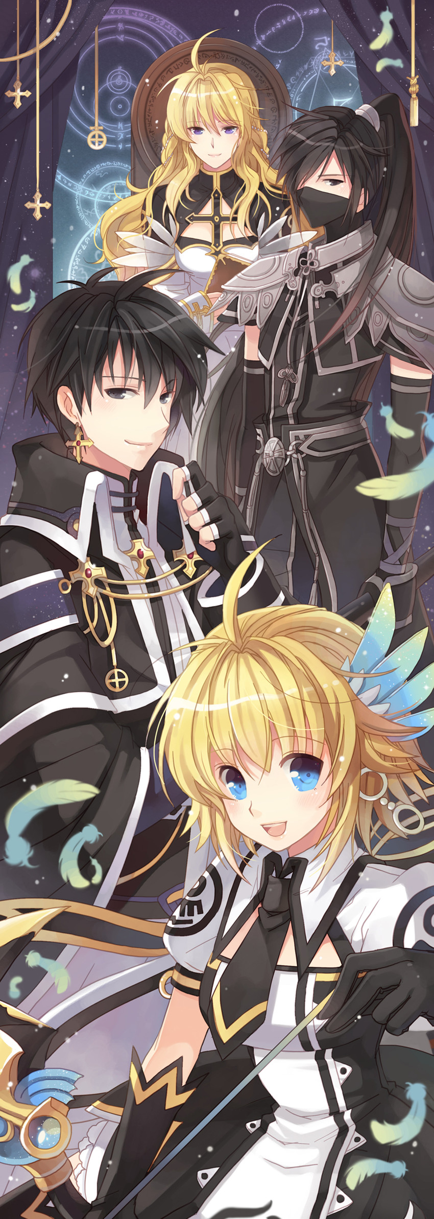 aelrot, izan, dione, and angelina (tartaros online) drawn by renian