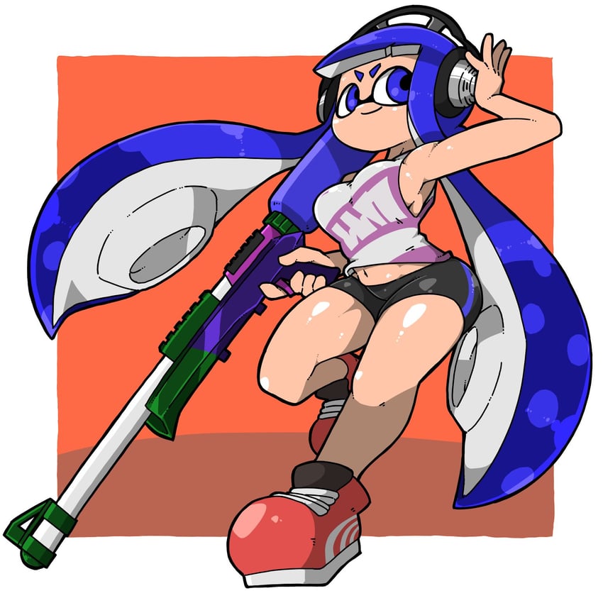 inkling player character and inkling girl (splatoon) drawn by name_omoitukan2