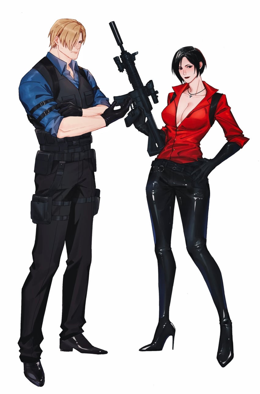 leon s. kennedy and ada wong (resident evil and 1 more) drawn by aaamber_22
