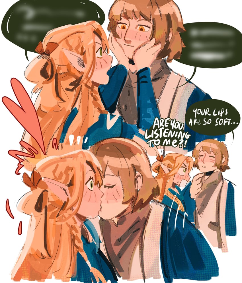 marcille donato and falin touden (dungeon meshi) drawn by appeiart