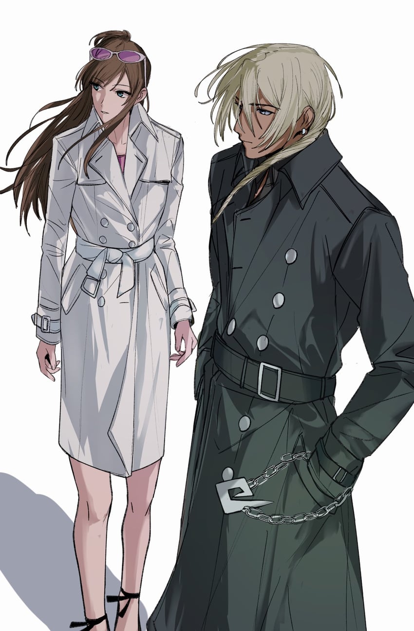 klavier gavin and ema skye (ace attorney and 1 more) drawn by amikoiiko
