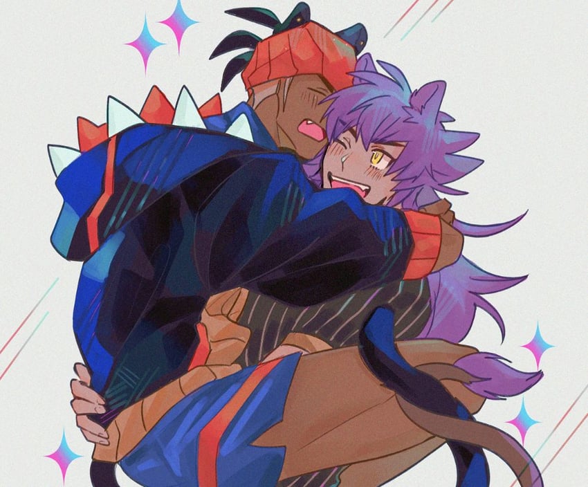 leon and raihan (pokemon and 1 more) drawn by chiyo_(miichiyochin)