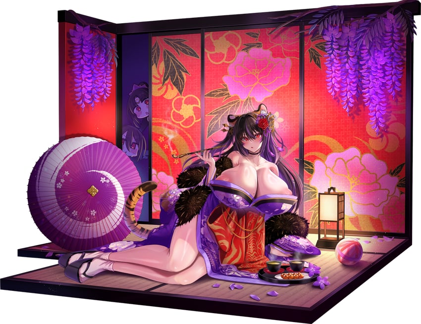 kunoichi kaen, kunoichi zero, and kunoichi shiden (last origin) drawn by kaenuco