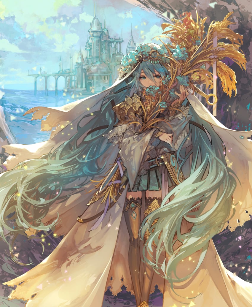 hatsune miku (vocaloid and 1 more) drawn by kazama_raita