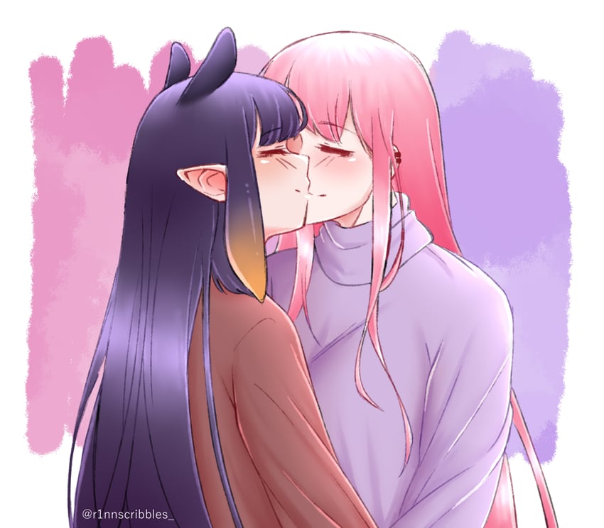 mori calliope and ninomae ina'nis (hololive and 1 more) drawn by r1nnscribbles