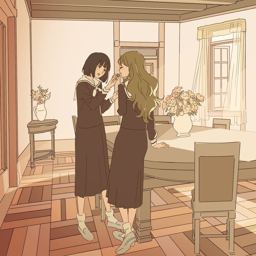 toudou shimako and nijou noriko (maria-sama ga miteru) drawn by 55bata6rou