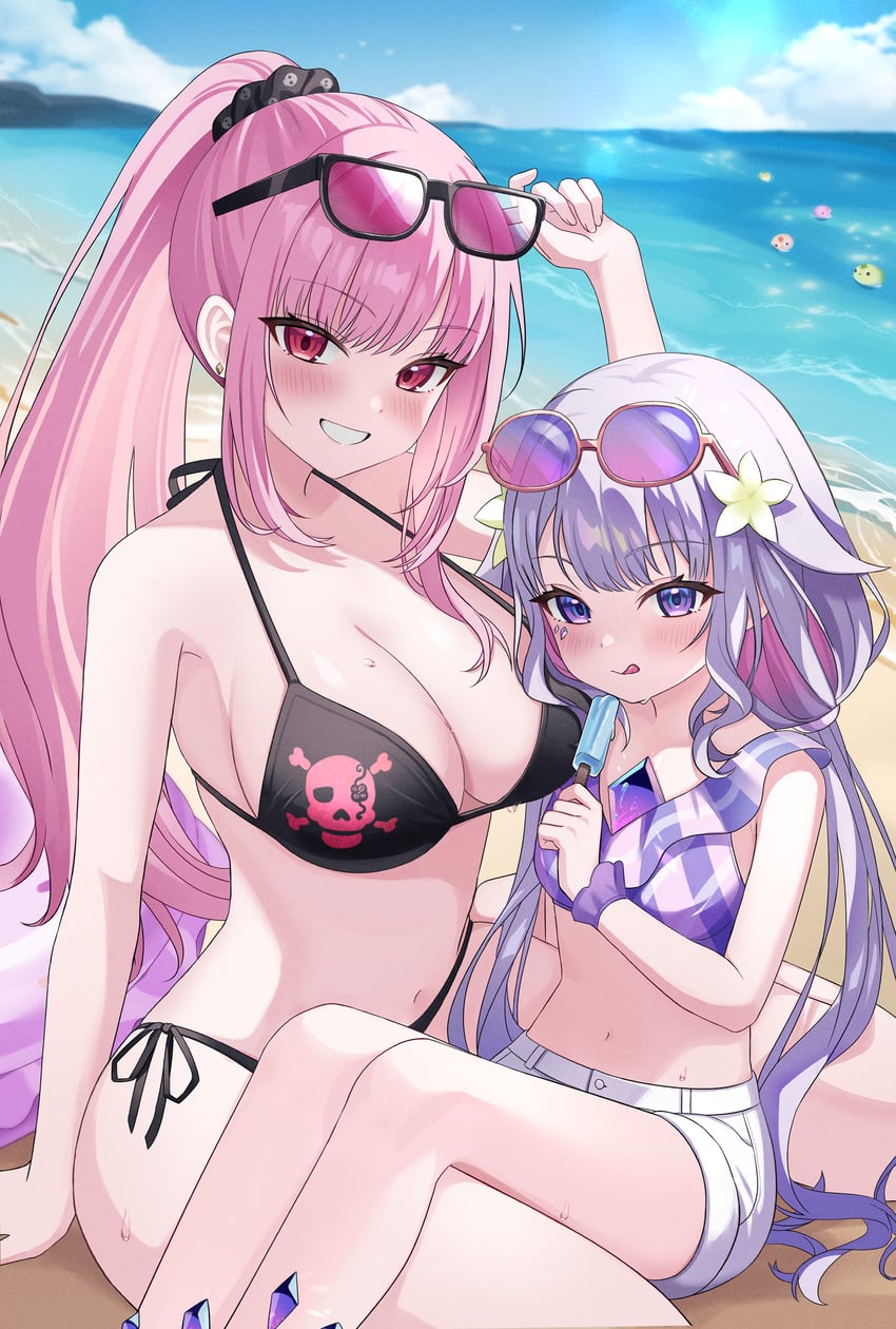 mori calliope and koseki bijou (hololive and 1 more) drawn by noraneco117
