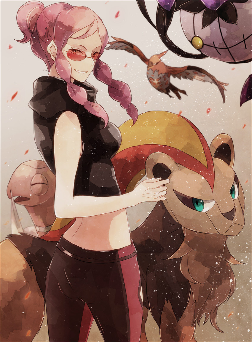 chandelure, torkoal, talonflame, malva, and pyroar (pokemon and 1 more) drawn by okii