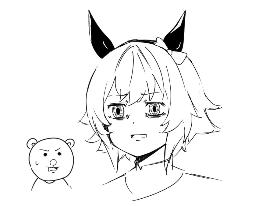 curren chan and kumakichi (umamusume and 1 more) drawn by kedama_(touhou0514)