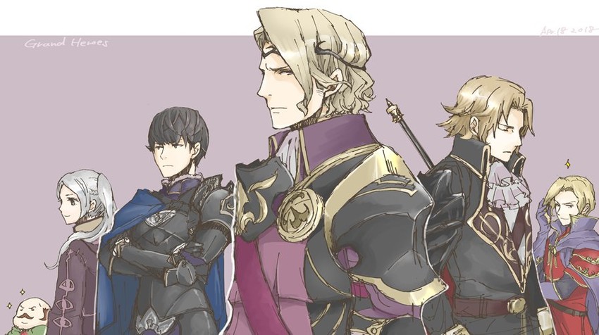 female robin, xander, berkut, camus, narcian, and 1 more (fire emblem and 8 more) drawn by robaco