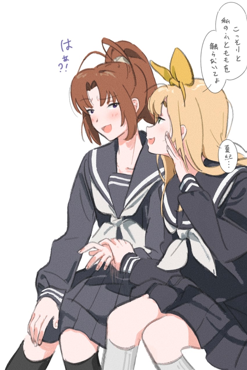 nakagawa natsuki and yoshikawa yuuko (hibike! euphonium) drawn by q_(404_nonq)