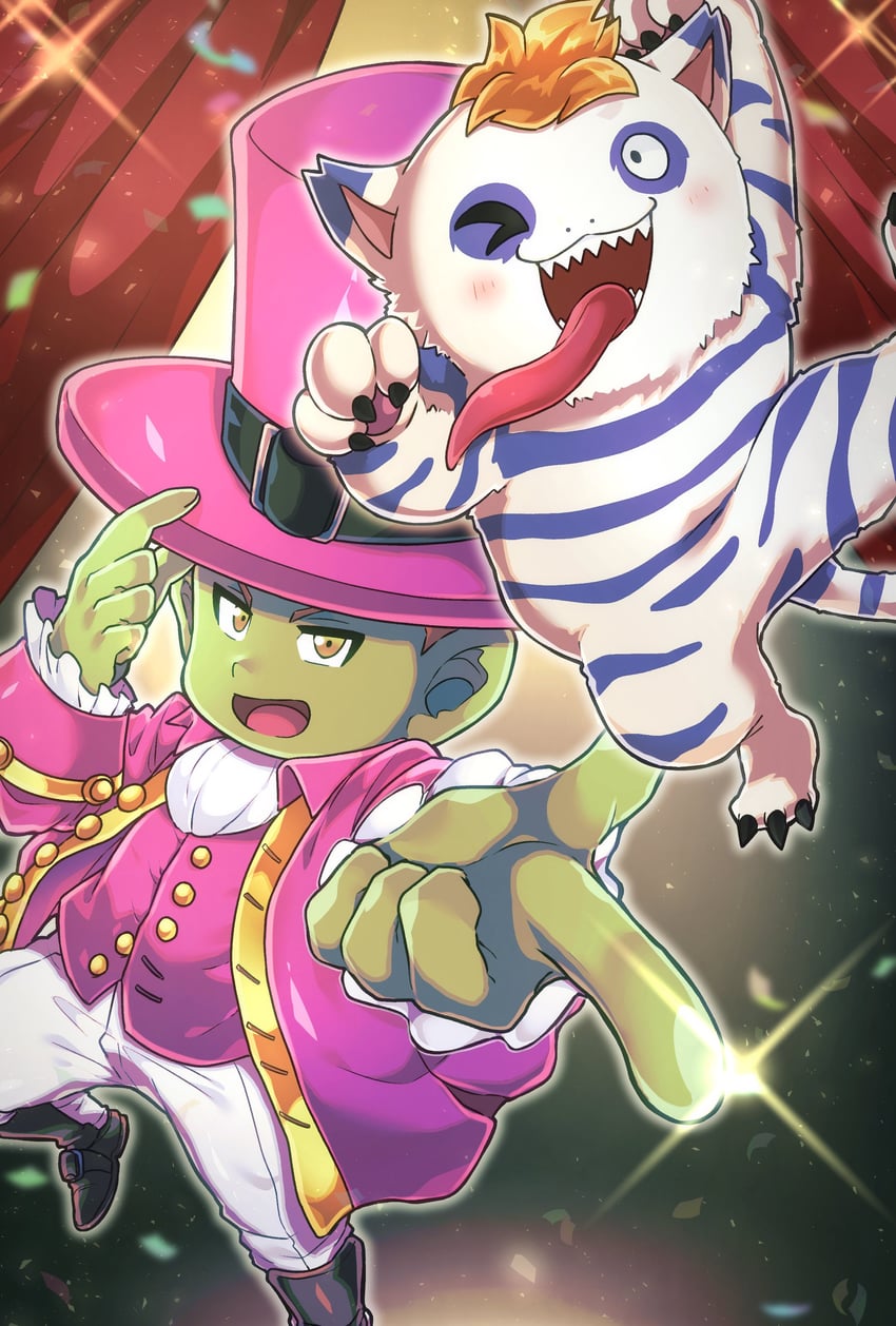 dwarf, jailcat, and naburetto (dragon quest and 1 more) drawn by otyumamii