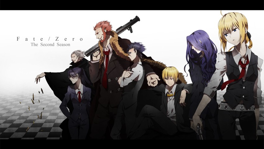 artoria pendragon, saber, gilgamesh, iskandar, diarmuid ua duibhne, and 4 more (fate and 1 more) drawn by kurohal