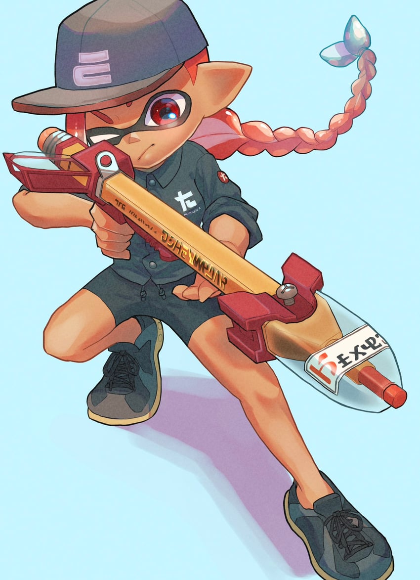 inkling player character and inkling boy (splatoon and 1 more) drawn by nastar_r0